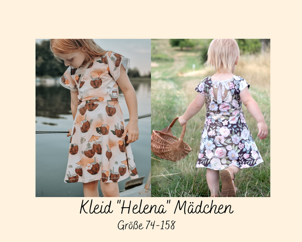 Das "Kleid Helena" für Mädchen von Tante Emmas Nähladen ist ein Schnitt für Kinder in den Größen 74 bis 158, bzw. dem Brustumfang 45-78 cm, Körpergröße 69-158 cm. Der Schnitt orientiert sich an dem Brustumfang und der Körpergröße, so dass die Angaben von den Kaufgrößen abweichen können. Ein besonderer Hingucker bei diesem Kleid ist der Rückenausschnitt, bei dem du deiner Kreativität freien Lauf lassen kannst. Nähen für Kinder - Glückpunkt