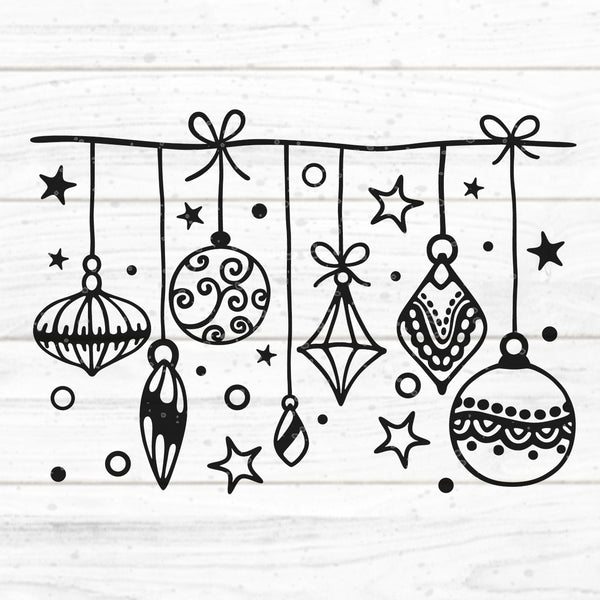 Plotterdatei "Baumkugeln 1" byseehasdesign - für weihnachtliche Dekorationen mit Folien auf Fenstern, Tischsets, Taschen und andere Oberflächen. Die Datei kann endlos an einander gereiht verarbeitet werden. Alle Elemente können in der variablen SVG Datei auch einzeln verarbeitet werden. Die Plotterdatei ist für ein und mehrfarbige Folien-Arbeiten geeignet - Plottdatei - Plotter - Plotten - Plott - Merry Christmas/Weihnachten - Glückpunkt