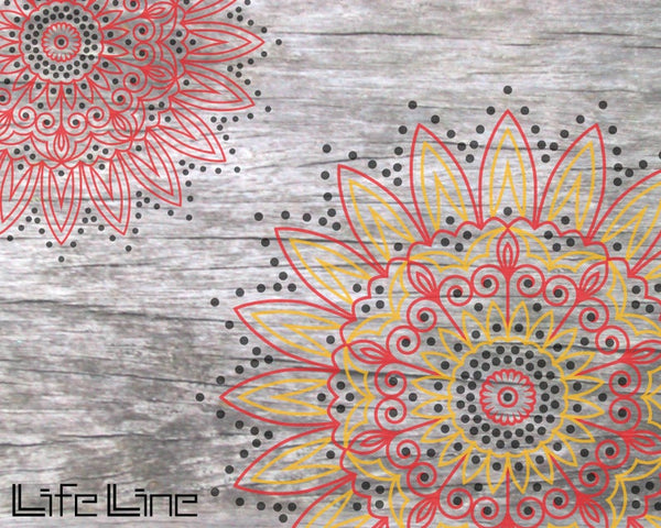 Plotterdatei - "Blumen-Mandala Strass" - LifeLine Gestaltung