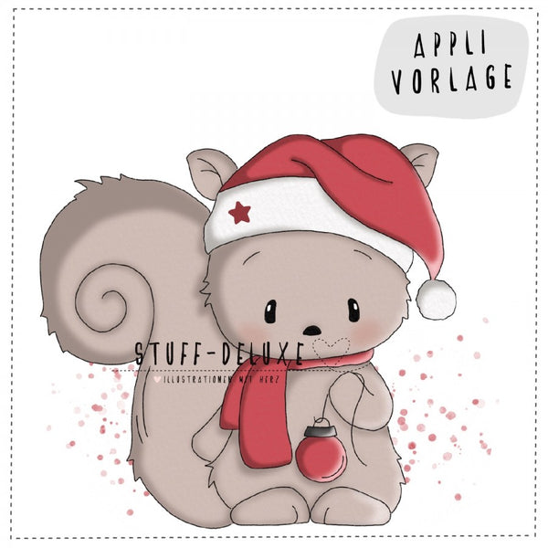 Applikationsvorlage - "Weihnachtshörnchen" - Stuff-Deluxe