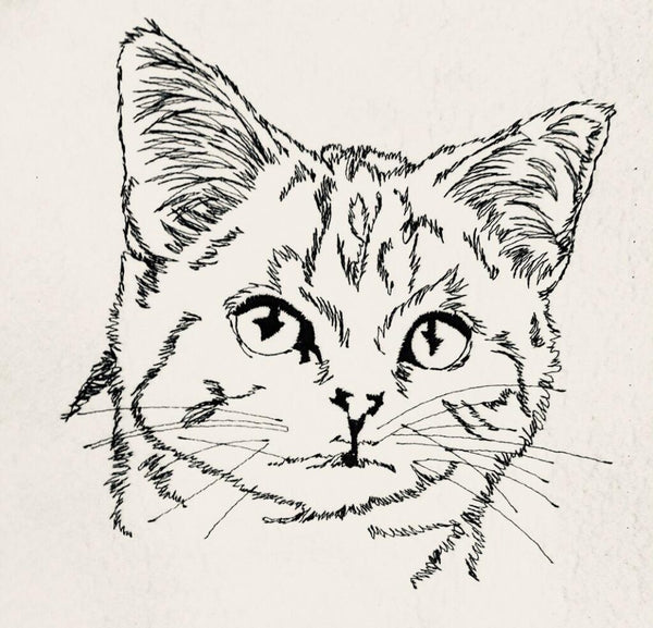 Stickdatei - "Katze Doodle"- Stickzebra
