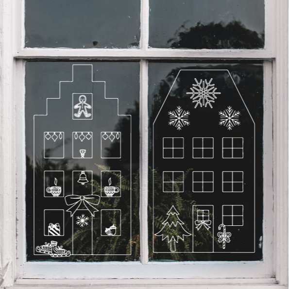 DigiStamp - "Fensterbilder Weihnachtsstadt Kreidemarker - private Nutzung" - I'm sew happy