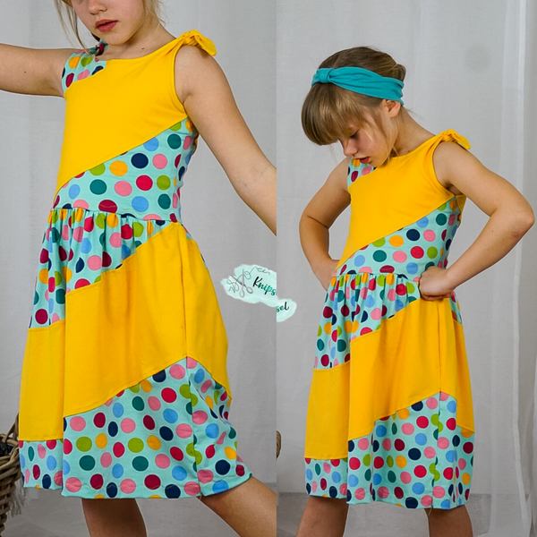 Alilly - zartes Mädchenkleid mit verspielten Teilungsvarianten. Nähen - Kinder - Kleid - Glückpunkt