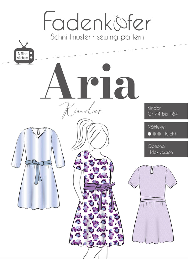 Papierschnittmuster - "Aria Kinder" - Sommerkleid - Fadenkäfer