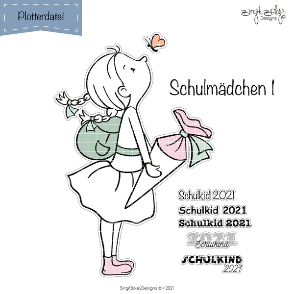 Plotterdatei - "Schulmädchen 1" - Birgit Boley Designs