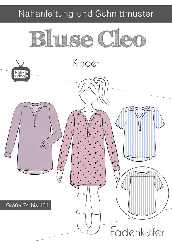 Papierschnittmuster - "Cleo Kinder" - Bluse - Fadenkäfer
