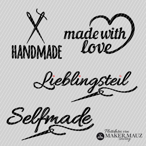 Plotterdatei - "Handmade Sprüche" - Maker Mauz Sewing