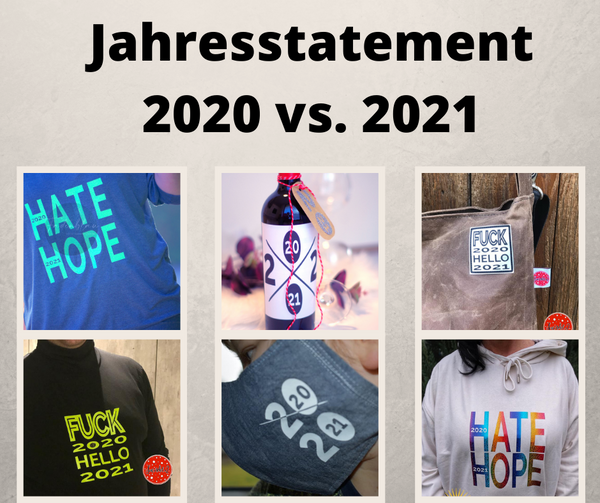 Plotterdatei - "Jahresstatement 2020 vs. 2021" - Fadenblau