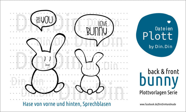 Plotterdatei - "Bunny Back & Front" - Din Din Handmade