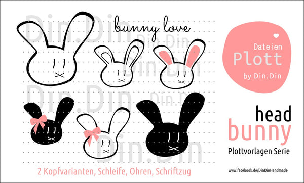 Plotterdatei - "Bunny Head" - Din Din Handmade
