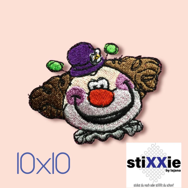 Stickdatei - "Clownskopf 10x10 (4x4")" - Stixxie by Lajana