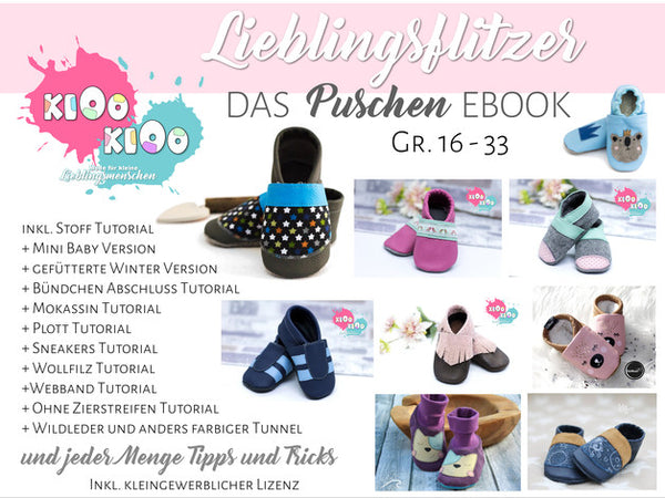 eBook - "Puschen Lieblingsflitzer" - kiOokiOo - Glückpunkt. - Krabbelschuhe - Lederpuschen - Hausschuhe