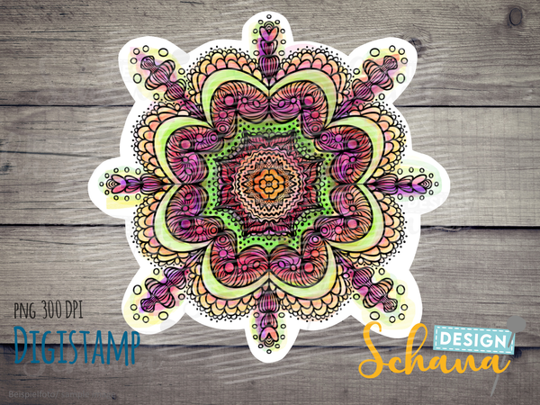 DigiStamp - "Mandala Spring Rose" - Schana Design