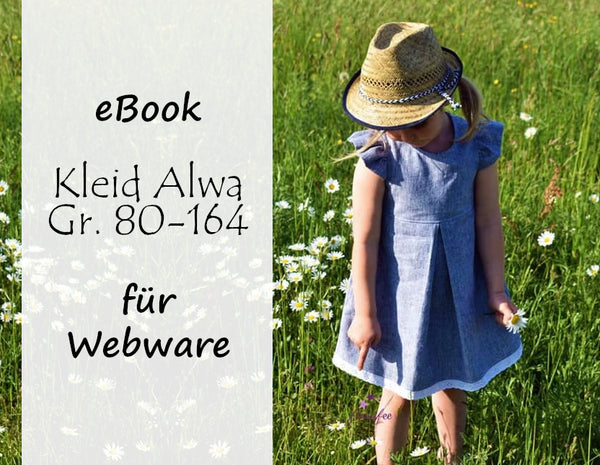 eBook - "Alwa" - Webwaren-Kleid - Bunte Nähigkeiten - Dieses zuckersüße Kleid aus Webware ist perfekt für den Sommer, da du hier luftig leichte Stoffe wie Musselin und Baumwolle verarbeiten kannst. Alwa hat niedliche Flügel-Ärmelchen, eine schicke Kellerfalte im Rockteil und wird hinten mit Knöpfen geschlossen - Webwarenkleid - Nähen für Kinder/Mädchen - Sommerkleid - Sommerkleidchen - Sommer/Frühling -  Glückpunkt.