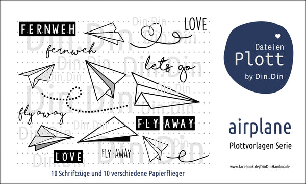 Plotterdatei - "Airplane" - Din Din Handmade