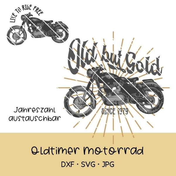 Plotterdatei - "Oldtimer Motorrad" - Oma Plott