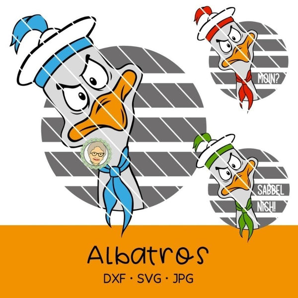 Plotterdatei - "Albatros / Möwe - Sabbel nich! / Moin?" - Oma Plott