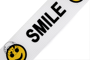 Ripsband - "Big Smile" - Schrift - 24mm