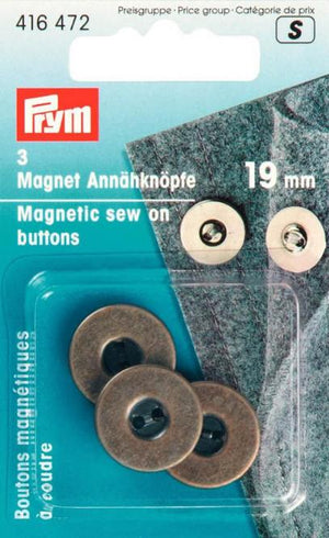 Magnet-Annähknöpfe - 19mm - "3 Stück" - Prym