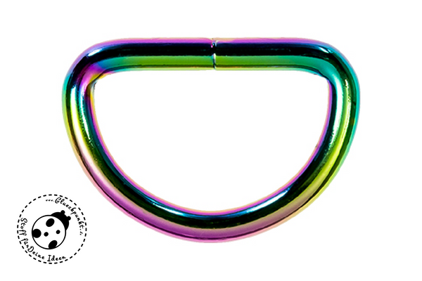 D-Ring-Set "Rainbow" - 2 Stück. Der Halbring hat einen Durchmesser von ca. 30 mm und ist extra dick. An der Verbindungsstelle ist er nicht verschweißt. Verwendung D-Ringe eignen sich besonders zum Befestigen von Gurten an Taschen oder Handtaschen, sowie für die Herstellung von Hundeleinen oder Schnullerbändern. Halbring, Dring, D Ring - Nähen/Basteln - Glückpunkt.