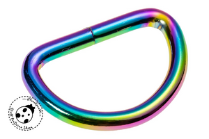 D-Ring-Set "Rainbow" - 2 Stück. Der Halbring hat einen Durchmesser von ca. 30 mm und ist extra dick. An der Verbindungsstelle ist er nicht verschweißt. Verwendung D-Ringe eignen sich besonders zum Befestigen von Gurten an Taschen oder Handtaschen, sowie für die Herstellung von Hundeleinen oder Schnullerbändern. Halbring, Dring, D Ring - Nähen/Basteln - Glückpunkt.