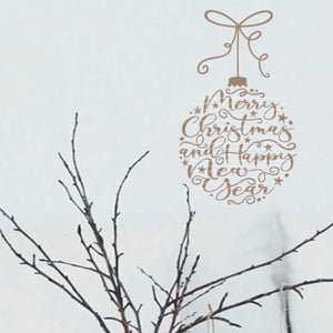 Plotterdatei "Merry Christmas" byseehasdesign - Eine wunderschöne Weihnachtskugel mit dem Text Merry Christmas and Happy New Year die sich sehr gut mit Flex, Vinyl Folie und anderen Folien ein oder mehrfarbig verarbeiten lässt. Ideal für Weihnachts Dekorationen auf Karten, Kissen, Lichthüllen, Fenstern oder was du gerne verschönern möchtest. Die Plotterdatei lässt sich ein oder mehrfarbig mit Folien verarbeiten - Plottdatei - Plotter - Plotten - Plott - Merry Christmas/Weihnachten - Glückpunkt