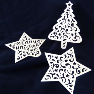 Plotterdatei "Sterne Tannenbaum" byseehasdesign - Die Plotterdatei kann mit Papier, Folien und anderen Materialien verwendet werden und ist auch für Laser geeignet. Die Sterne passen als Deko auf die Stern Box, können aber auch vielseitig als Weihnachtsdekoration an Fenstern, Tischen, Wänden, Karten und auf Kissenhüllen usw. verarbeitet werden. Die Elemente passen auf ein A4 Format - Plottdatei - Plotter - Plotten - Plott - Weihnachten/Christmas - Glückpunkt