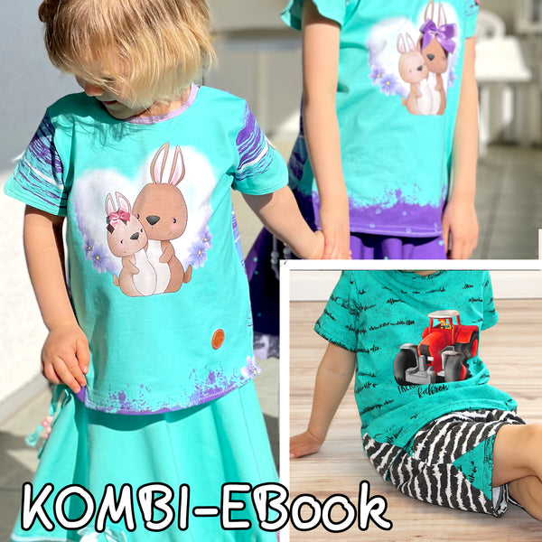 Kombi-eBook - "Main SplitSet Girls & Unisex" - Shirt, Rock & Shorts - Main Zwillingsnadel