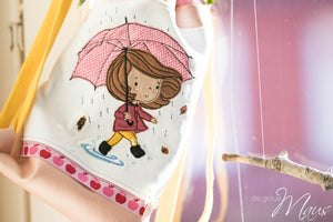 Stickdatei - "Regenschirmmädchen Ava" - I heart Handmade