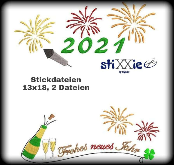 Stickdatei - "Silvester 13×18" - Stixxie