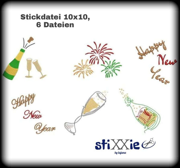 Stickdatei - "Silvester 10×10" - Stixxie
