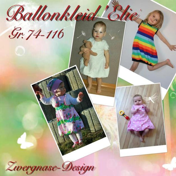 Freebook - Ballonkleid Elie - Mädchen - Nähen - Kleid - Zwergnase Design - Glückpunkt.