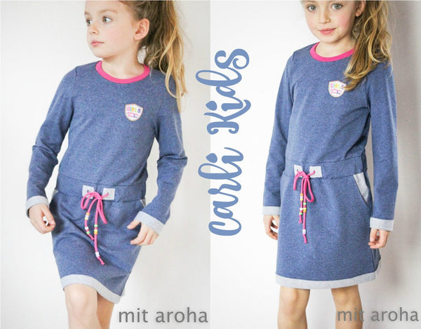 eBook - "Carli Kids" - Sweatkleid - Kleid - Rock - Kinder - Nähen - Schnittmuster - Kordel - Sara & Julez - Glückpunkt.