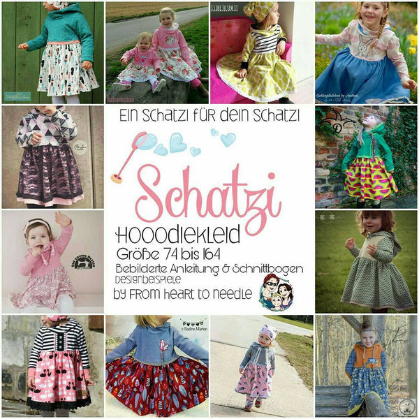 eBook - "Schatzi" - Hooodie, Hoodiekleid, Kleid, Hoodie, Pulli, Ballonpullover, -kleid oder -tunika - From Heart to Needle