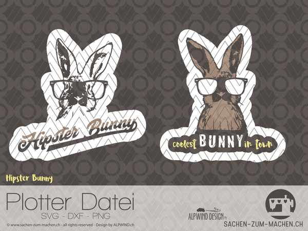 Plotterdatei - "Hipster Bunny" - Alpwind