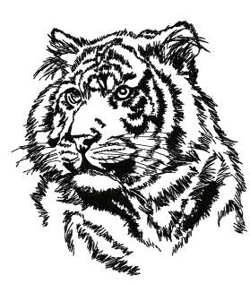 Stickdatei - "Majestätischer Tiger"- Stickzebra