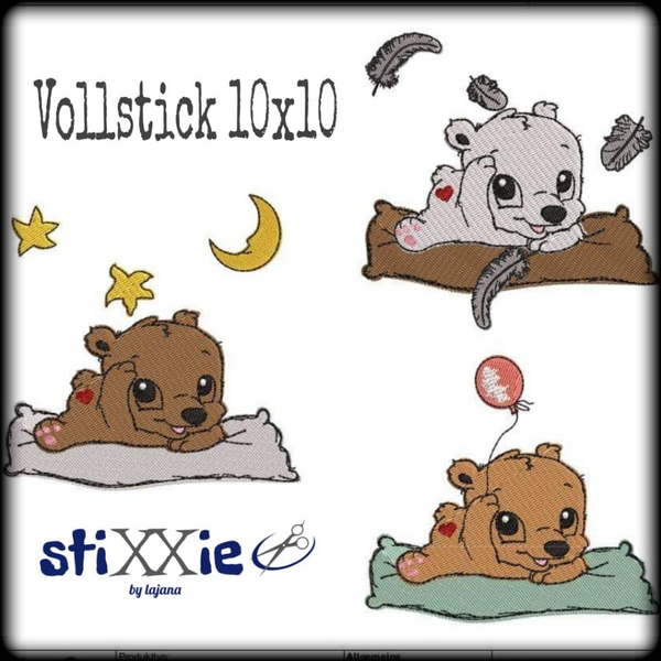 Stickdatei - "Bär Vollstick 10x10" -  Stixxie