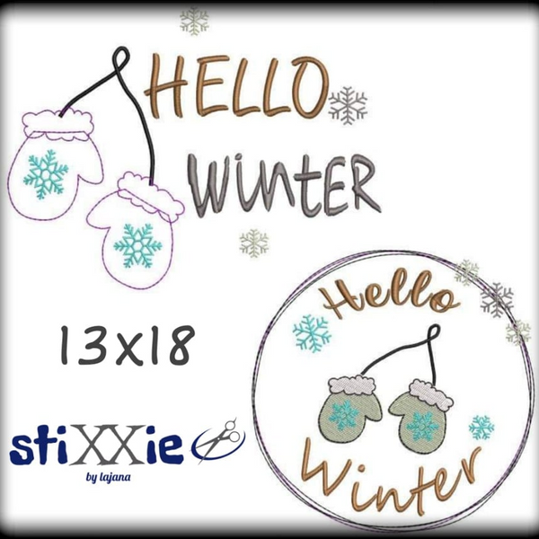 Stickdatei - "Hello Winter 16x26" - Stixxie