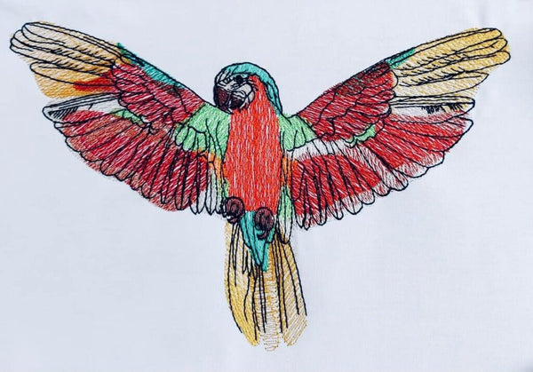 Stickdatei - "Fliegender Papagei"- Stickzebra