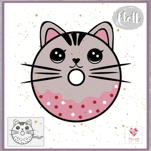 Plotterdatei - "Donut Cat" - Freu.Zeit