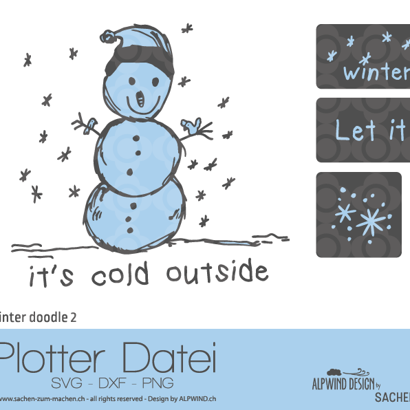 Plotterdatei -"Winter Doodle #3" - Alpwind