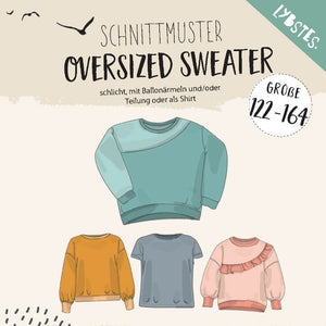 Papierschnittmuster - "Oversized Sweater" - Größe 122-164 - Lybstes