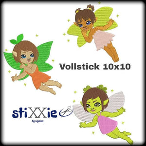 Stickdatei - "Elfen 10×10" - 3-tlg. - Stixxie