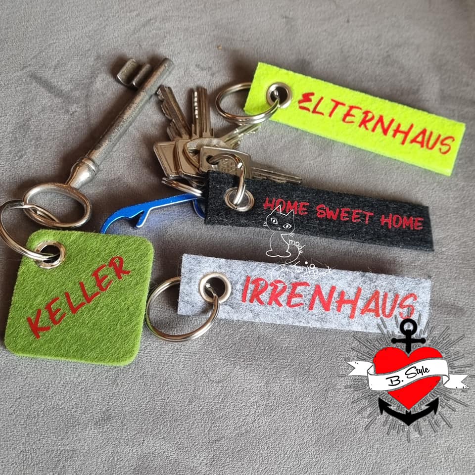 Schlüsselanhänger mit Schleife und Quaste Autoschlüssel mit