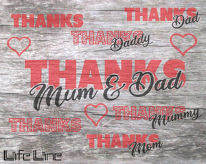 Plotterdatei - "Danke Mama-Papa" - LifeLine Gestaltung