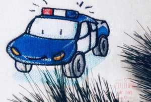 Stickdatei - "Polizeiauto" - Stickzebra