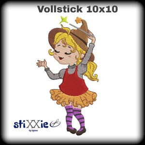 Stickdatei - "Hexe Halloween 10x10" - 16-tlg. - Stixxie