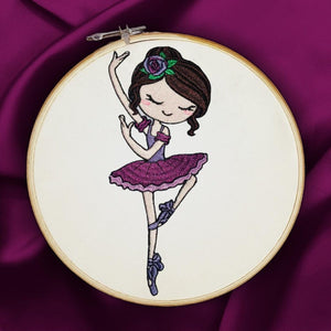 Stickdatei - "Ballerina Doodle Mädchen " - Stickzebra