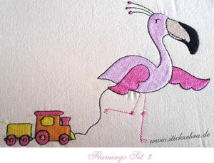 Stickdatei - "Rosa Strolche" - Flamingo Set - Stickzebra