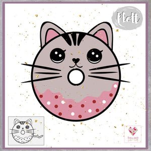 Plotterdatei - "Donut Cat" - Freu.Zeit